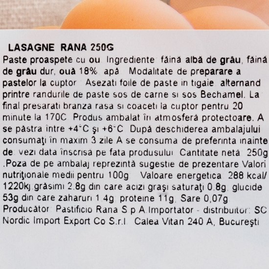 Paste proaspete foi pentru Lasagna 250g
