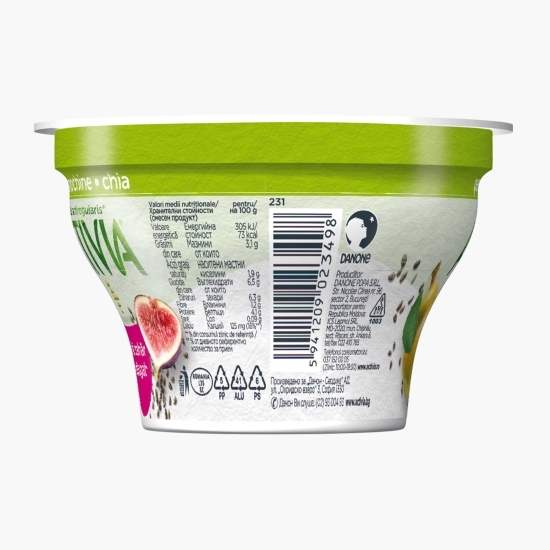 Iaurt cu pere, smochine și chia, 3.1% grăsime, fără zahăr adăugat, 150g
