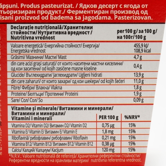 Produs fermentat din migdale cu căpșuni Carpos 2x125g