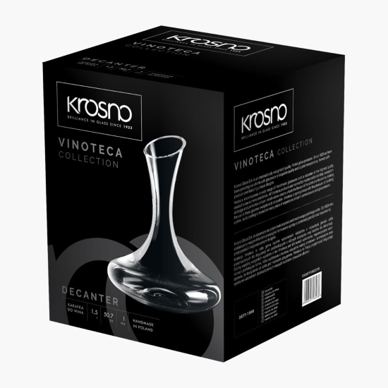 Decantor de vin din sticlă cristalină Vinoteca, 1.5l
