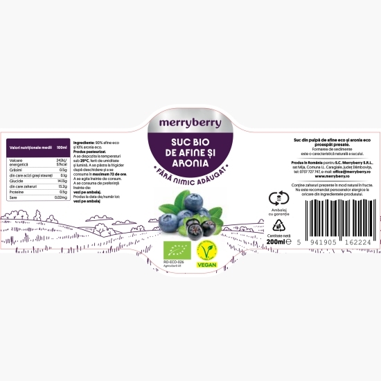 Suc eco de afine și aronia 0.2l