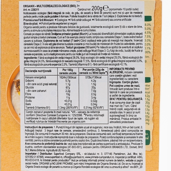 Multicereale ecologice +7 luni 200g