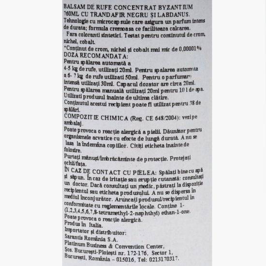 Balsam de rufe Byzantium, 38 spălări, 0.76l