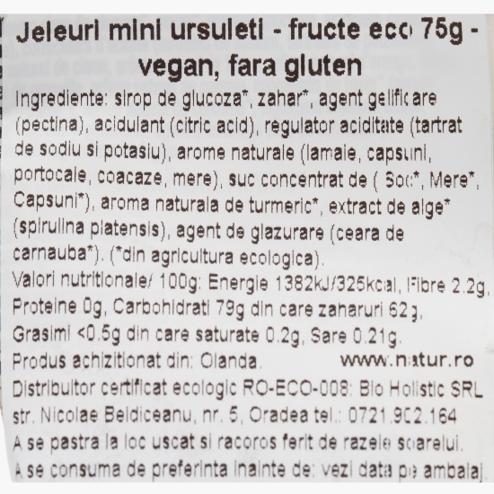 Jeleuri eco ursuleți cu fructe 75g