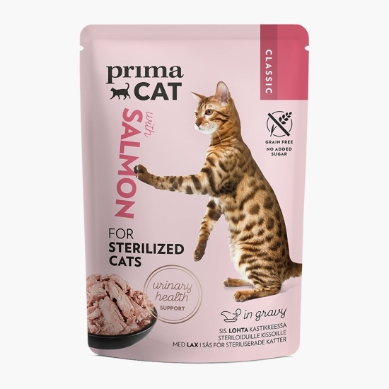 Hrană umedă pentru pisici sterilizate, cu somon, 85g