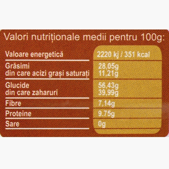 Tort raw vegan Energy Boost cu arahide, caramel din curmale și cacao fără gluten, fără zahăr adăugat 110g