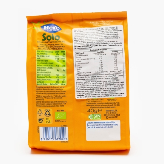 Snack eco cu morcovi și porumb, +10 luni, 40g
