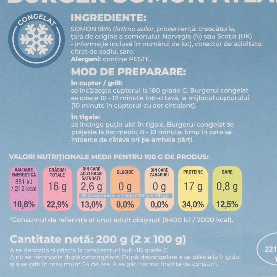 Burger somon 2x100g