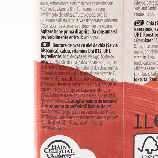 Băutură de ovăz cu ulei de chia 1l