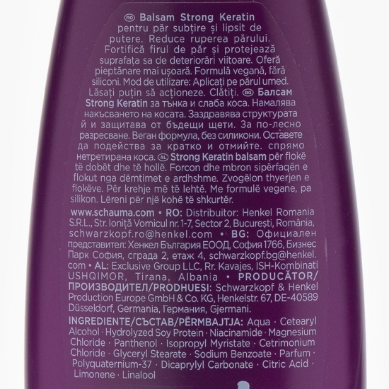 Balsam Strong Keratin pentru păr subțire și lipsit de putere 200ml