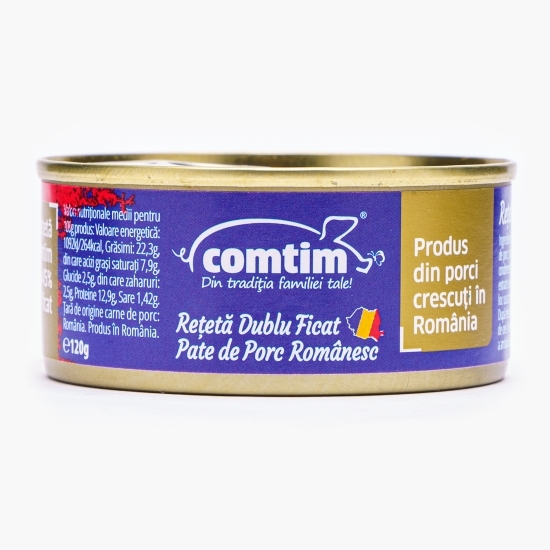 Pate porc românesc cu 45% ficat, 120g