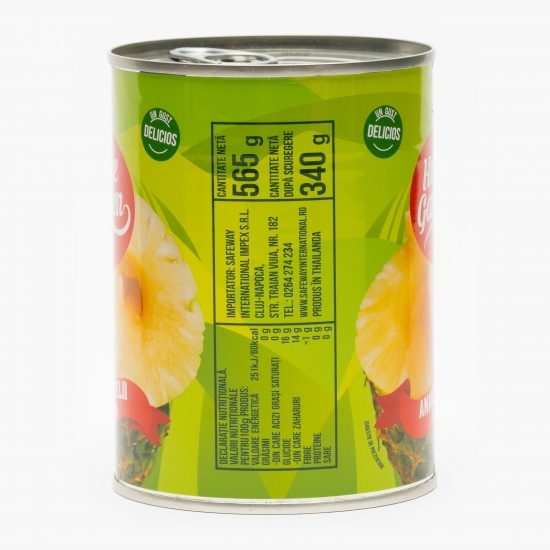 Ananas rondele în sirop, conservă 565g