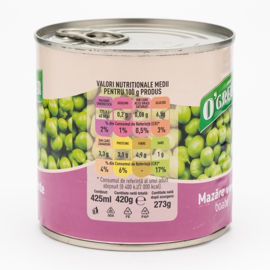 Mazăre verde boabe 420g