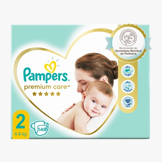 Scutece Premium Care mărimea 2, 4-8kg, 148 buc