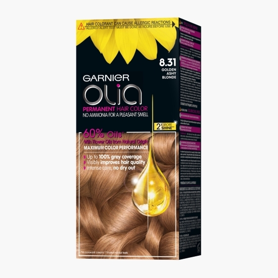 Vopsea de păr permanentă fără amoniac 8.31 Golden ashy blonde 112ml