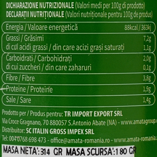 Anghinare sferturi în ulei, condimentate 314g
