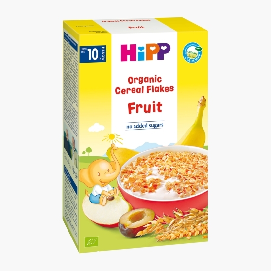 Fulgi de cereale ecologice și fructe, +10 luni,  200g 