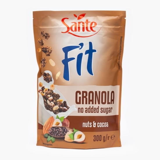 Cereale integrale cu fructe cu coajă lemnoasă și cacao, fără zahăr adăugat 300g