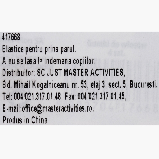 Set elastice pentru păr, cu perle, 4 buc