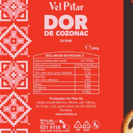 Cozonac cu mac 600g