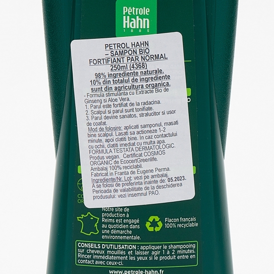 Șampon fortifiant bio pentru păr normal 0.25l