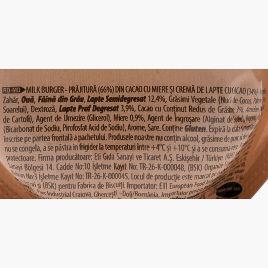 Prăjitură Milk Burger cu cacao, miere și cremă de lapte 35g