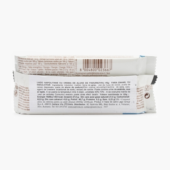 Napolitane cremă alune fără zahăr 45g