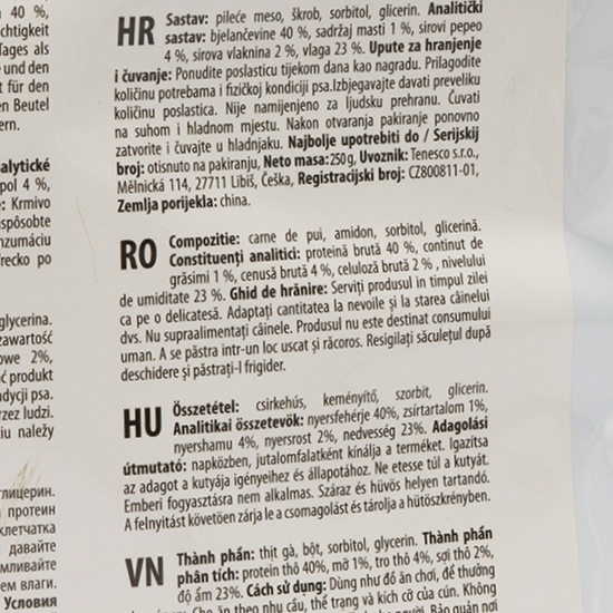 Recompense pentru câini, 250g, cu pui
