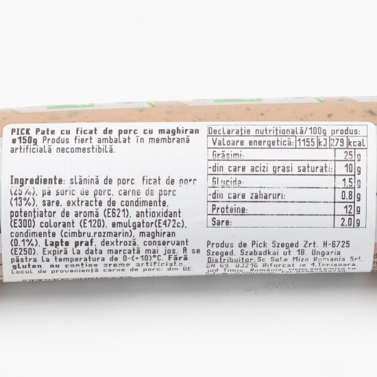 Pate cu ficat de porc cu maghiran 150g