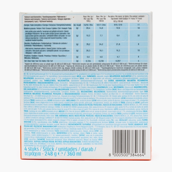 Înghețată de alune cu ciocolată, cornet, 4x90ml (4x62g)