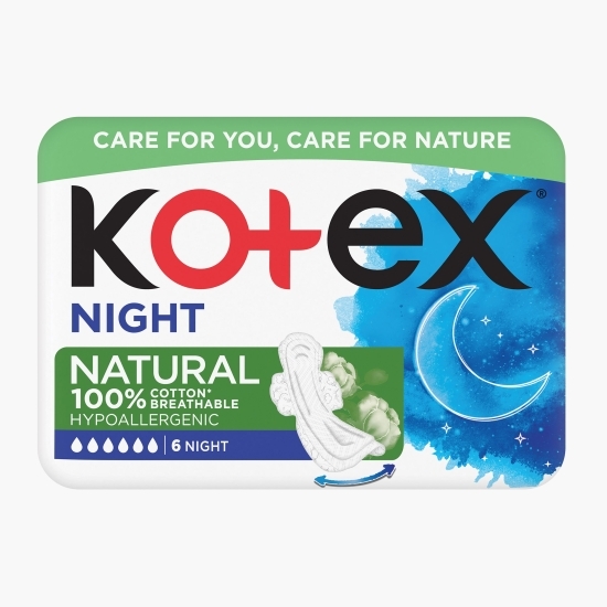 Absorbante de noapte, Natural Night, 6 buc