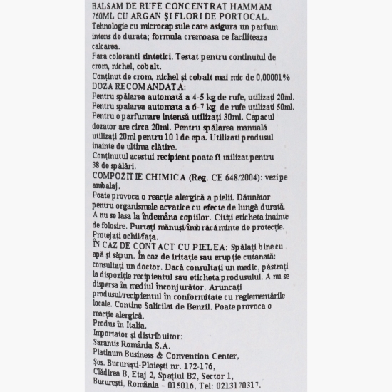 Balsam de rufe Hammam, 38 de spălări, 0.76l