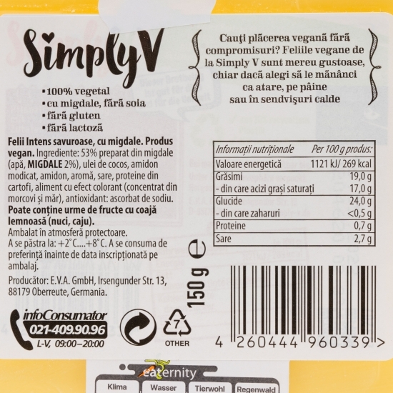 Felii intens cu migdale 150g