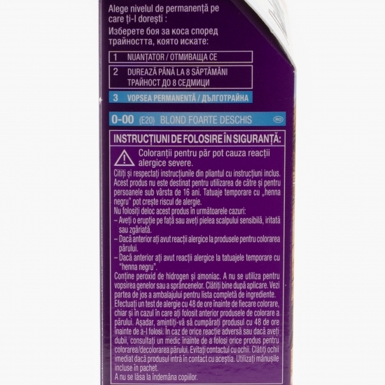 Vopsea de păr permanentă Intensive Color Cream, E20 (0-00) blond foarte deschis, 110ml
