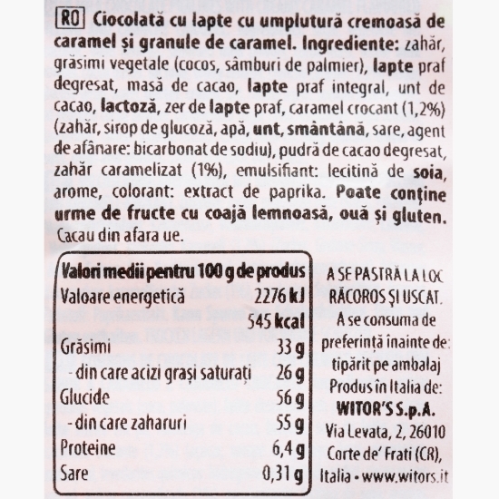 Mini ouă din ciocolată cu lapte și umplutură caramel, 115g