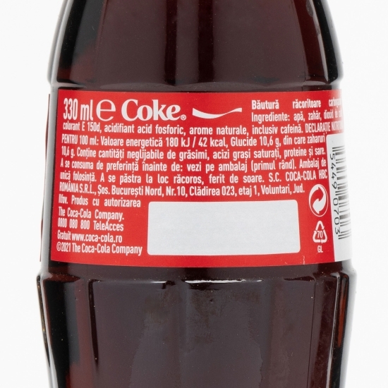 Băutură carbogazoasă cola sticlă 0.33l
