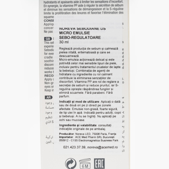 Micro emulsie sebo-regulatoare Sebodiane DS 30ml