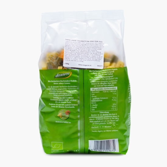 Paste din grâu dur litere colorate, ECO, 500g