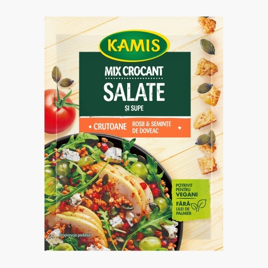 Mix crocant pentru salate și supe cu roșii, semințe de dovleac și crutoane, 15g