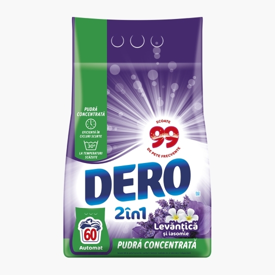 Detergent de rufe pudră automat 2în1 Levănțică și iasomie, 60 spălări, 4.5kg