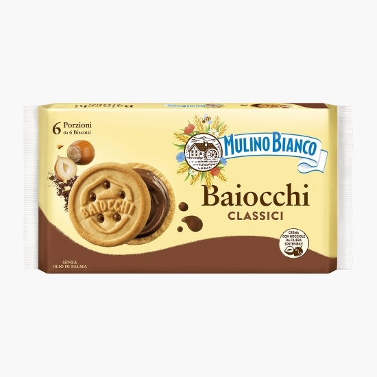 Biscuiți cu cremă de cacao și alune de pădure Baiocchi, 336g