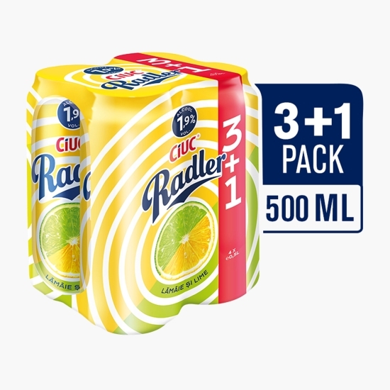 Bere aromatizată cu gust de lămâie și lime doză 4x0.5l (3+1)