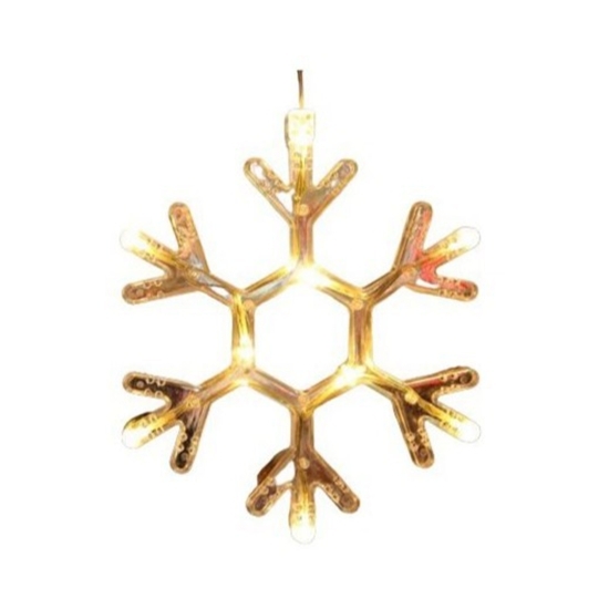Decorațiune de Crăciun luminoasă în formă de Fulg, cu ventuză, 19x19 cm