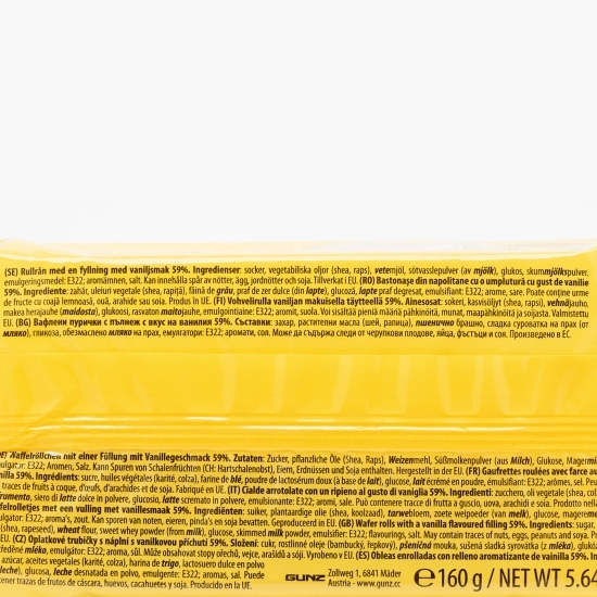 Rulouri napolitane cu vanilie 160g
