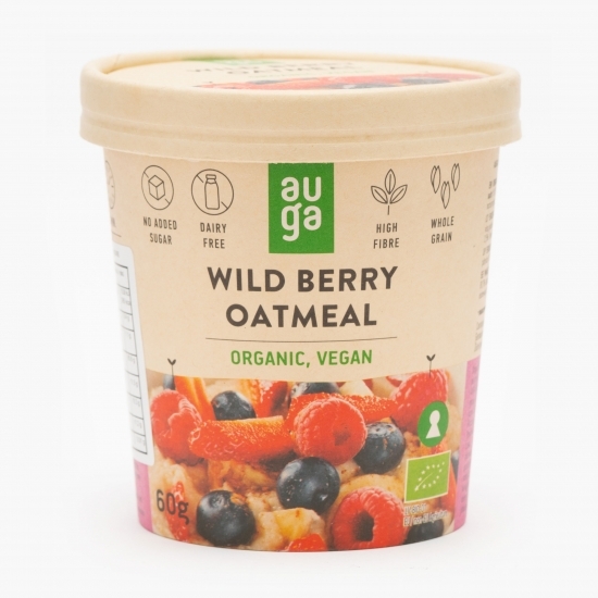 Porridge eco instant din ovăz integral cu fructe de pădure 60g