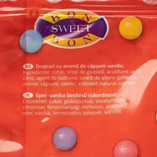 Drajeuri cu aromă de căpșuni și vanilie 100g