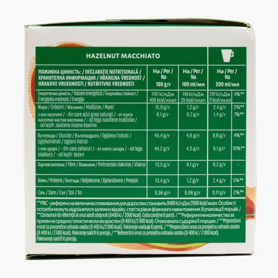 Hazelnut Macchiato, 6 băuturi, 123g, capsule cafea