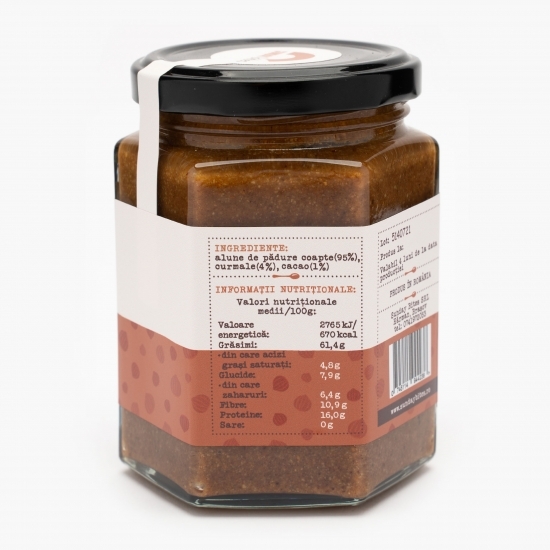 Cremă tartinabilă de alune de pădure cu cacao și curmale 250g
