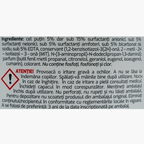 Detergent lichid pentru rufe, cu bicarbonat de sodiu, Zori de zi, 1.5l
