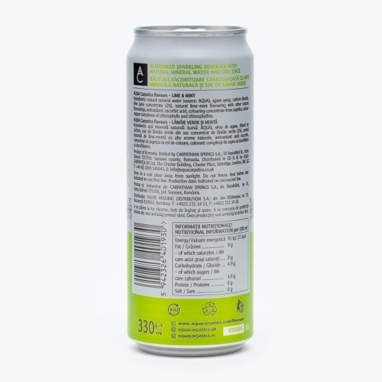 Apă minerală cu aromă de lămâie verde și mentă, flavours 0.33l
